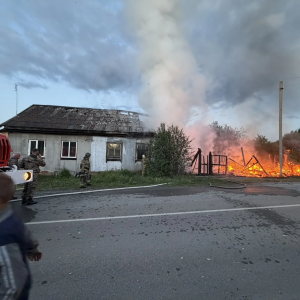 Большой пожар тушили в Мироново