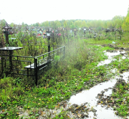 Общественники АГО обеспокоены состоянием Большетрифоновоского кладбища. Умерших хоронят прямо в воду.
