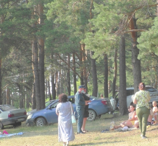 Полицейские побывали на диком пляже на городском пруду с прверками.