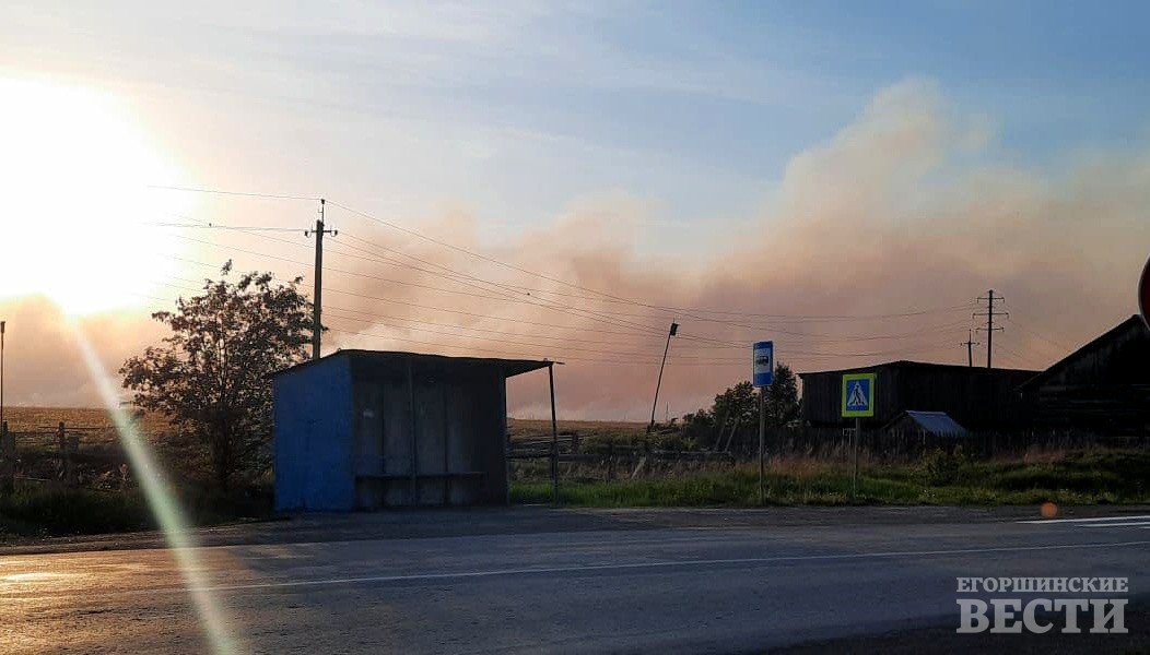 Дым накрывает Писанец. Жители говорят, что трава горит рядом с домами. Фото: читатели 