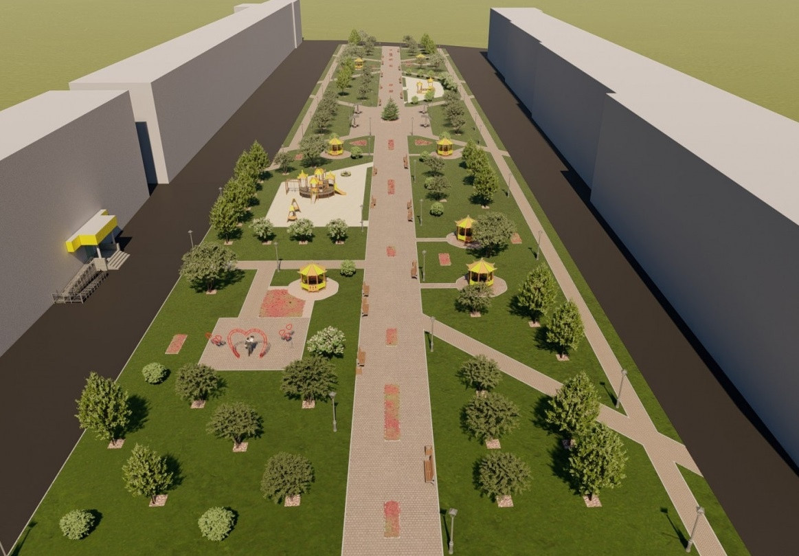 Территории для благоустройства в 2025 году. Проект парка Гагарина в городе Калачинске. Калачинск парк. Сквер города Называевск. Парк в Калачинске Калач на Оми.